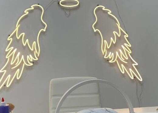 House of Nailz gold HN logo with wings